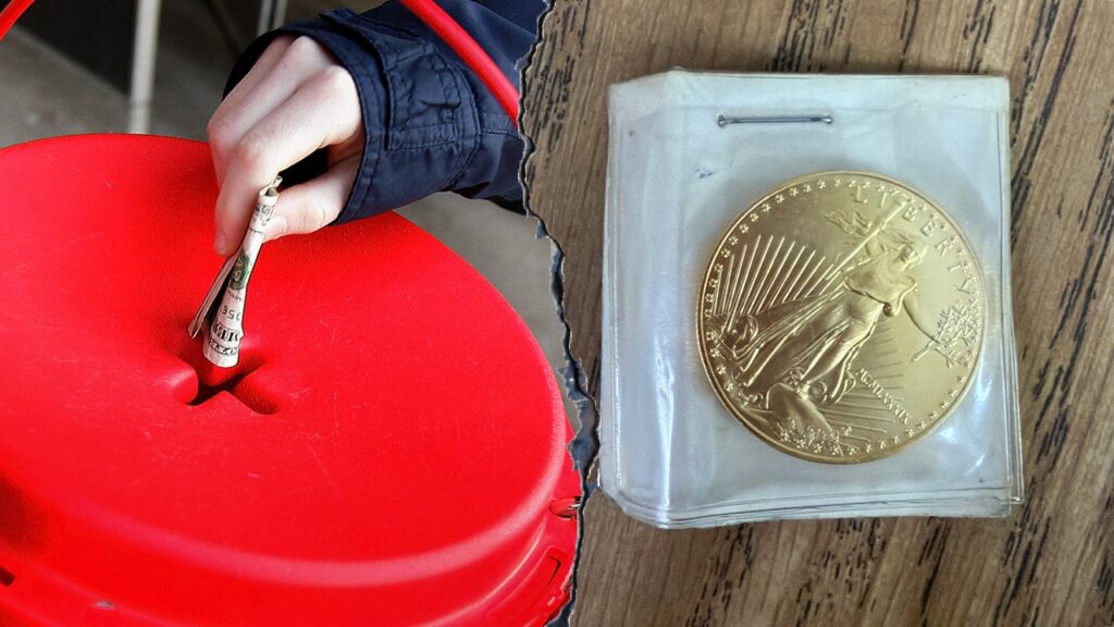 Gold Coin Surprise: Salvation Army in Vermont Receives $4,100 Donation in Holiday Kettle!